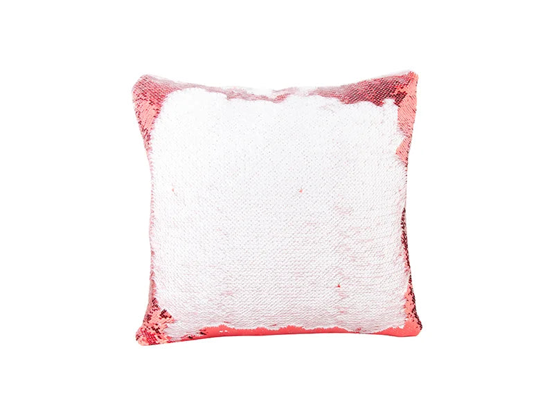 Sublimation Flip Sequin Pillow Cover (Red w/ White, 40*40cm)