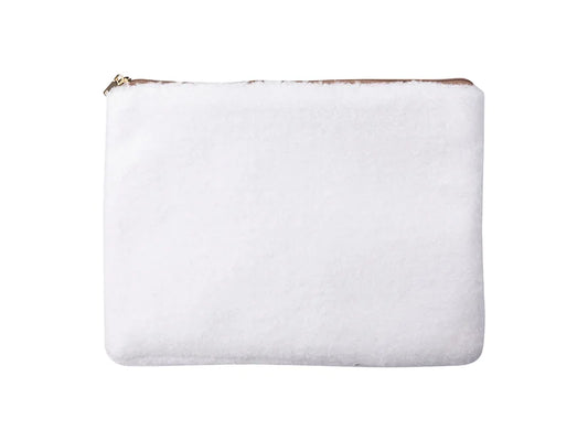 Sublimation Blended Plush Pencil/ Makeup Case(White /White)