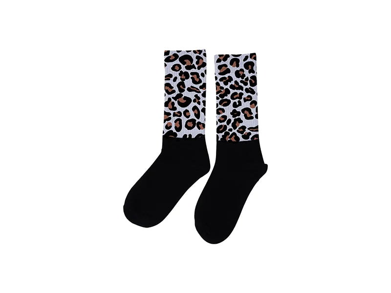 Sublimation Silver Silk Glitter Athletic Socks (Black Sole)