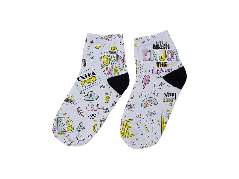 Sublimation Silver Silk Glitter Adult Crew Sock (8.5*22cm)