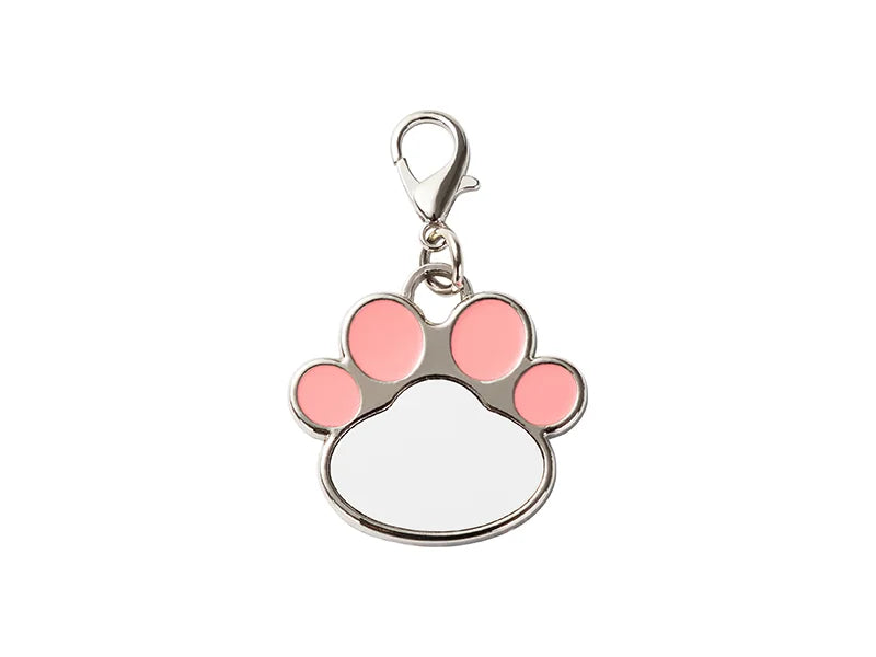Sublimation Dog Tag Blanks (Pink Footprint, 3.3*3.5cm)