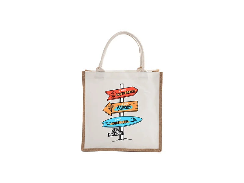 DTF Printable Blank Linen Tote Bag with Bleached Canvas