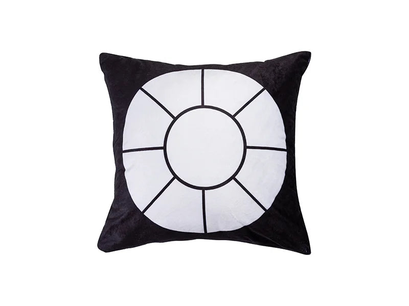 Sublimation 9 Panel Plush Pillow Cover (Round, 40*40cm/15.75inchx15.75inch)