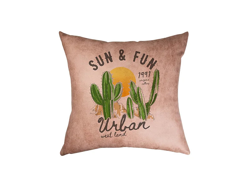 Sublimation Leathaire Pillow Cover (40*40cm, Purple Red)