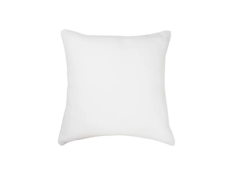 Sublimation Square Blended Plush Pillow Cover (White w/ Green, 40*40cm)