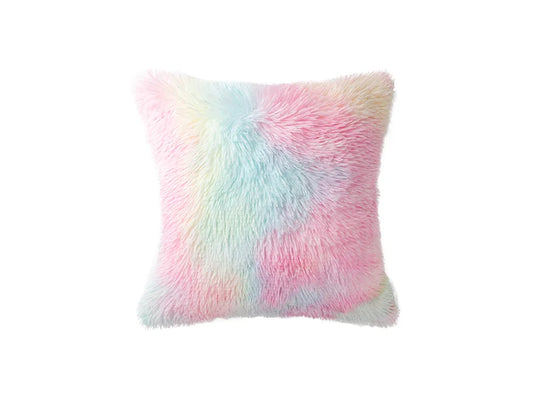 Two Tone Sublimation Blanks Pillow Cover(Tie Dyed PV Short Fleece with Microfiber,45*45cm)