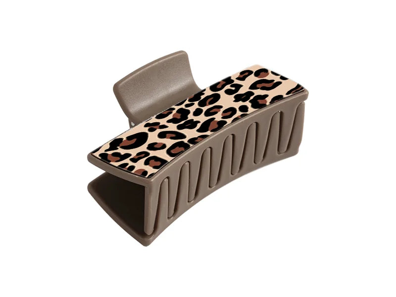 Sublimation Kids Hair Claw Clip w/Insert (Dark Brown,7.9*3.4*4.4cm)