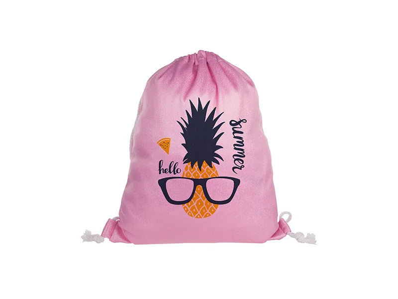 Sublimation Glitter Drawstring Backpack (Pink)