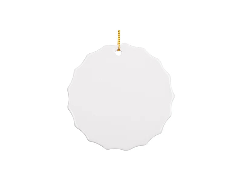 Sublimation 3inch Round Ceramic Ornament with Big Gear