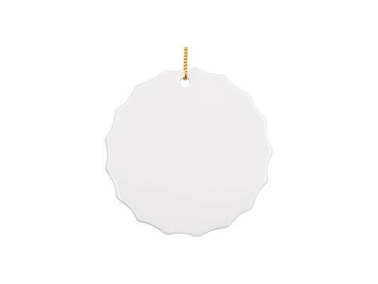 Sublimation 3inch Round Ceramic Ornament with Big Gear