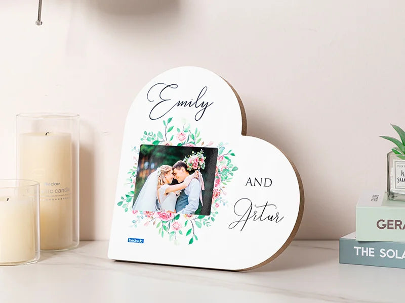 Sublimation Blanks Heart-shaped Photo Frame(25.4*25.4*1.5cm)