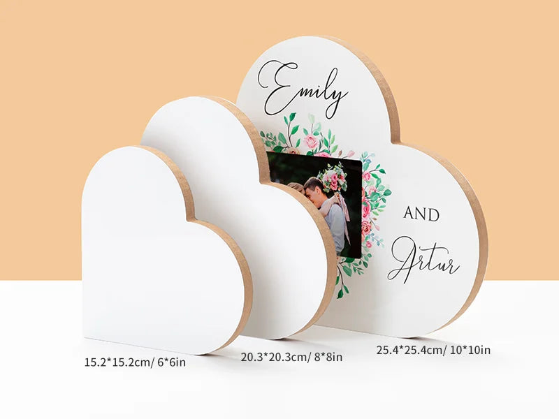 Sublimation Blanks Heart-shaped Photo Frame(25.4*25.4*1.5cm)