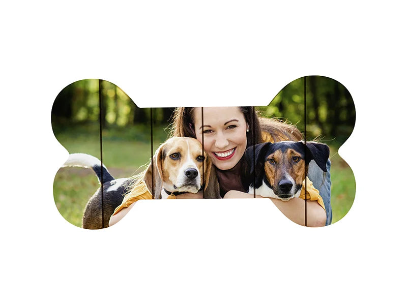 Sublimation Bone Shaped MDF Sign w/ Stripes (25.4*12.7*1.5cm)