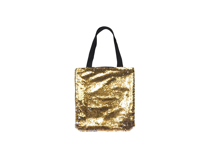 Sublimation Sequin Double Layer Tote Bag (Gold/Silver, 35*38cm)