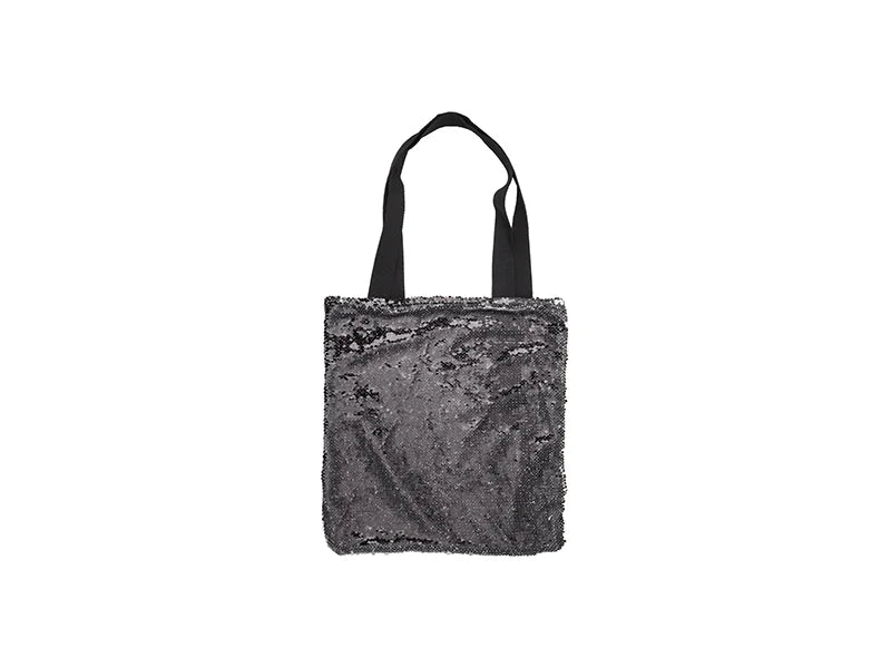 Sublimation Sequin Double Layer Tote Bag (Black/White, 35*38cm)