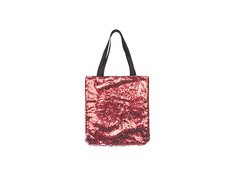 Sublimation Sequin Double Layer Tote Bag(Red/Silver, 35*38cm)