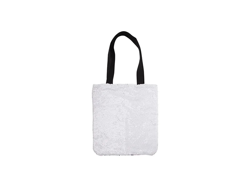 Sublimation Sequin Double Layer Tote Bag (White/Silver)
