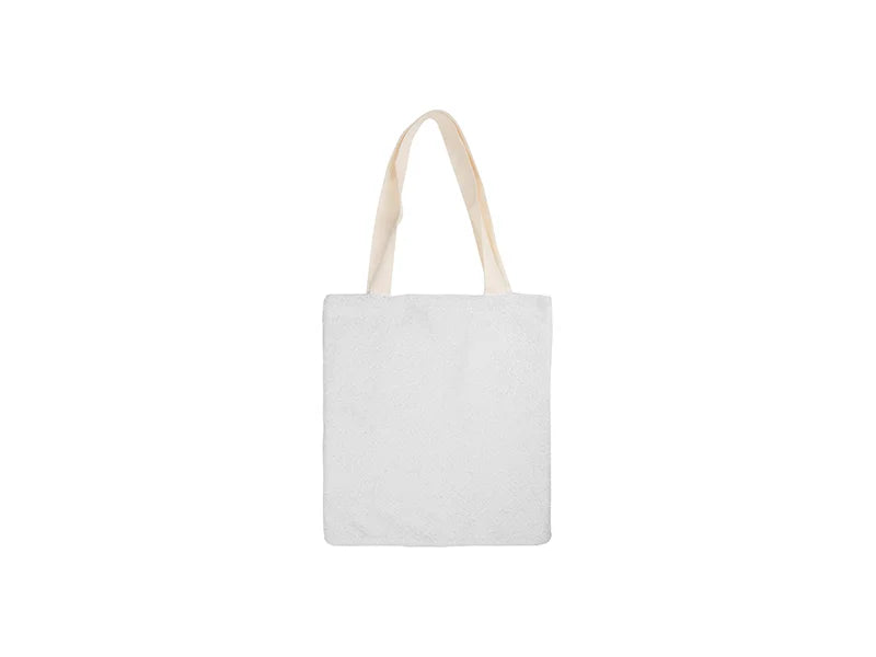 Sublimation Blended Plush Tote Bag(White w/ Light Blue,34*37cm)