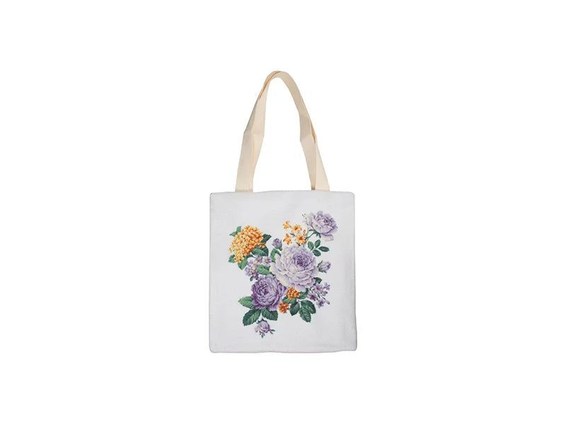 Sublimation Blended Plush Tote Bag(White w/ Light Blue,34*37cm)