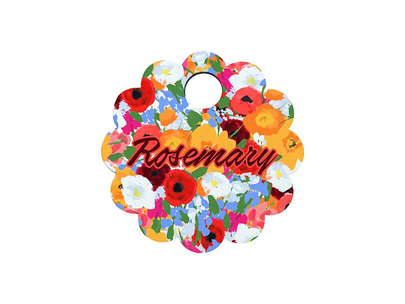 Sublimation Blanks Hardboard Name Tag (φ6.5*0.3cm,Lace RND Shape)