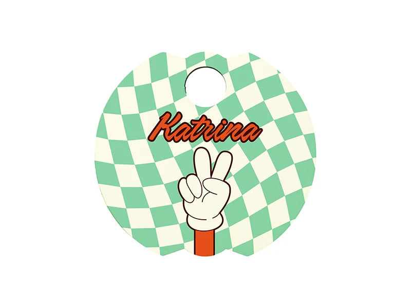 Sublimation Blanks Hardboard Name Tag (φ6.5*0.3cm,Bud Shape)