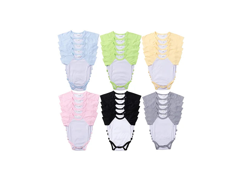 Sublimation Blank Baby Short Sleeve Onesie (Color Sleeve)