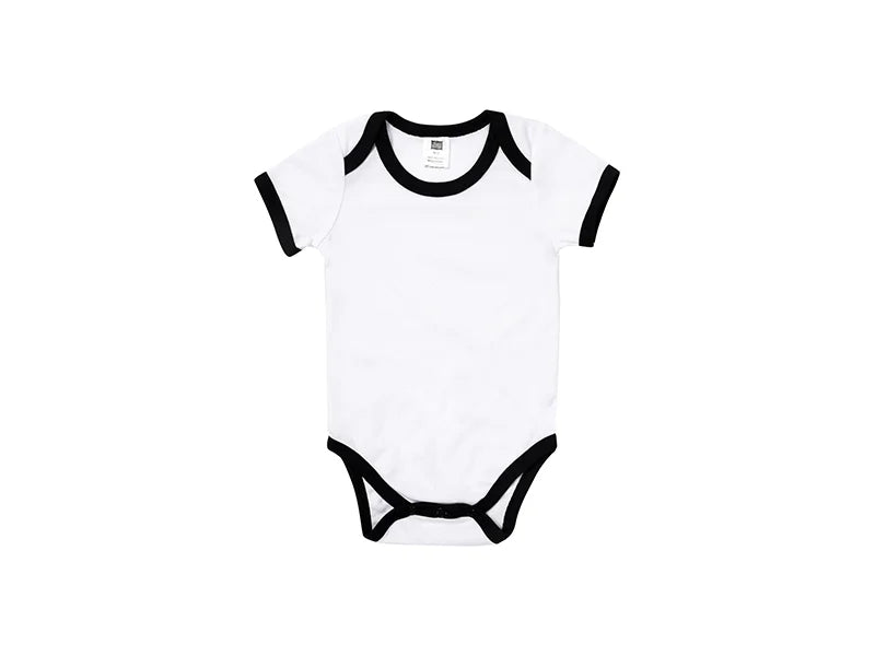 Baby Onesie Short Sleeve L(Black Edge,6-12M)