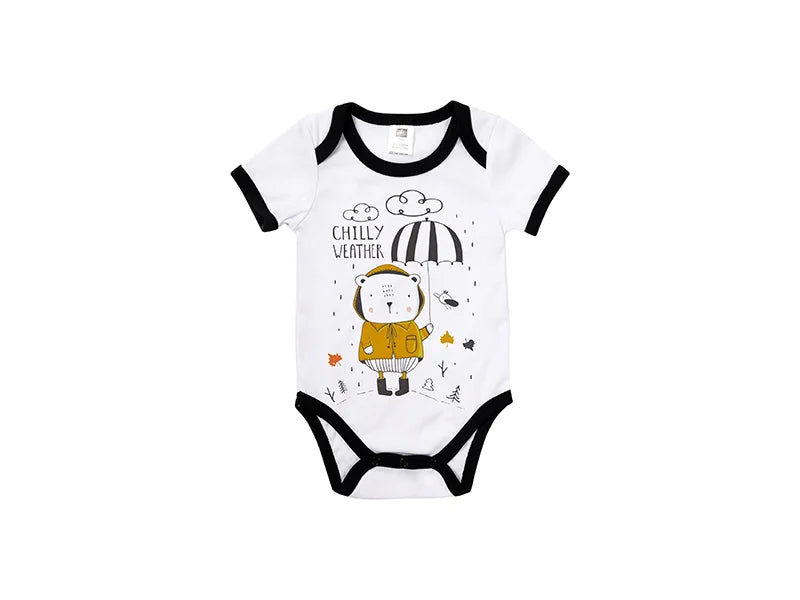 Baby Onesie Short Sleeve M(Black Edge,3-6M)
