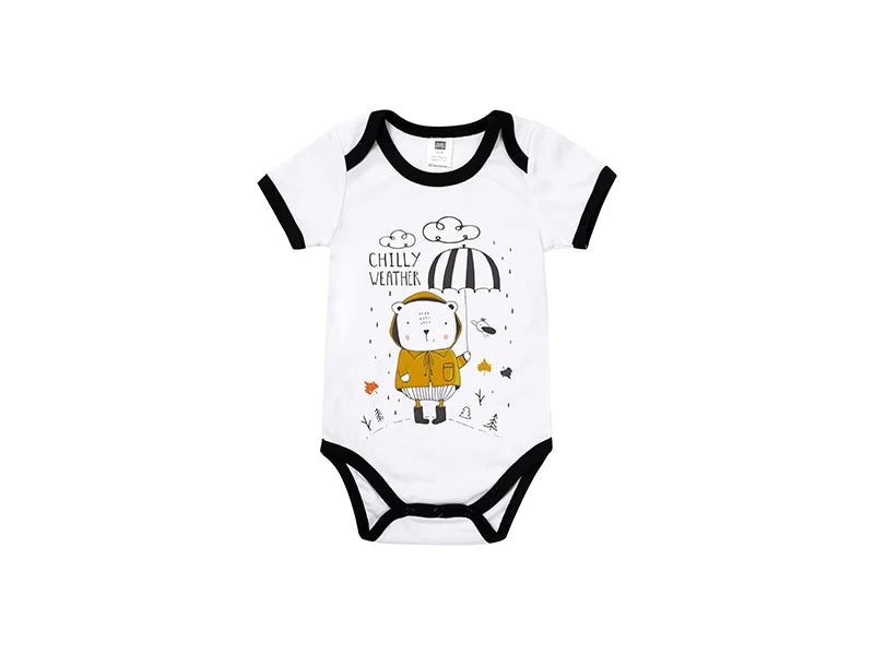 Baby Onesie Short Sleeve XL(Black Edge,12-18M)
