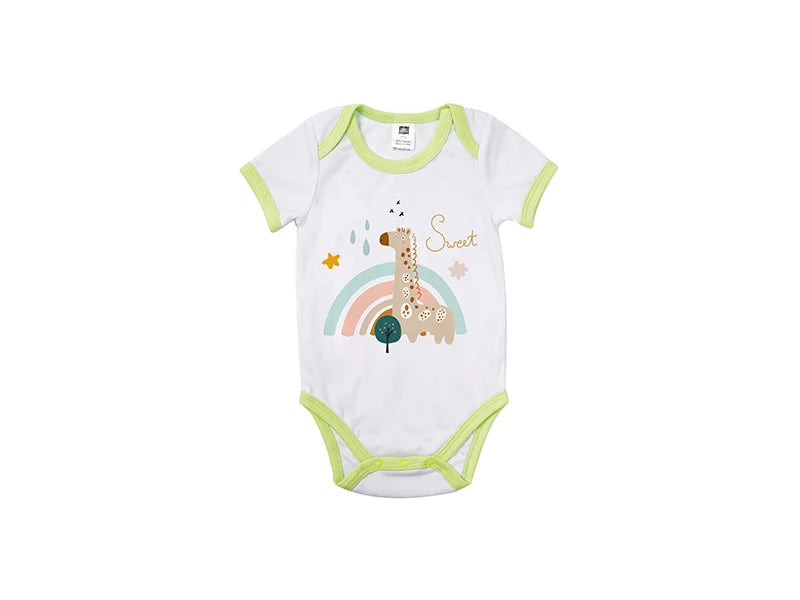 Baby Onesie Short Sleeve L(Green Edge,6-12M)