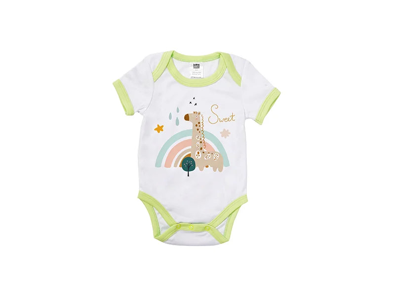 Baby Onesie Short Sleeve S(Green Edge,0-3M)