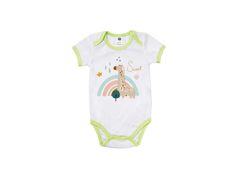 Baby Onesie Short Sleeve XL(Green Edge,12-18M)