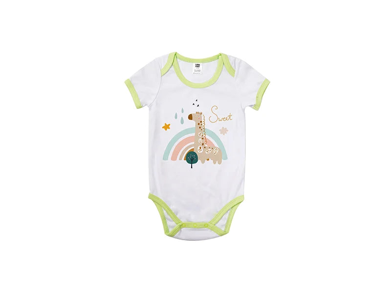 Baby Onesie Short Sleeve XXL(Green Edge,18-24M)