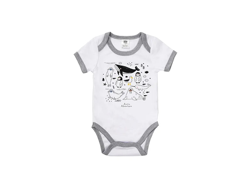 Baby Onesie Short Sleeve M(Gray Edge,3-6M)