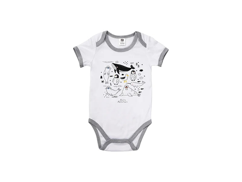 Baby Onesie Short Sleeve XL(Gray Edge,12-18M)