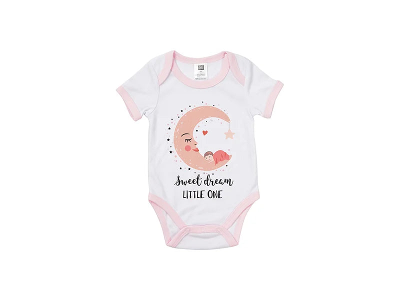 Baby Onesie Short Sleeve S(Pink Edge,0-3M)