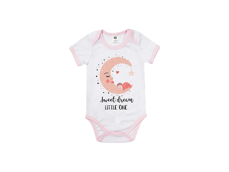 Baby Onesie Short Sleeve XL(Pink Edge,12-18M)