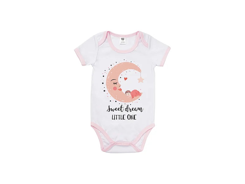 Baby Onesie Short Sleeve XXL(Pink Edge,18-24M)