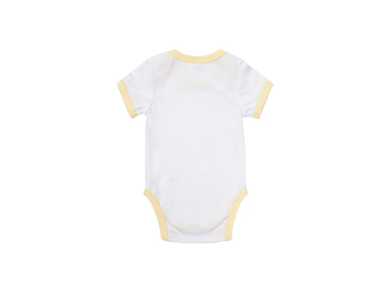 Baby Onesie Short Sleeve S(Yellow Edge,0-3M)