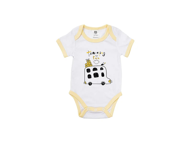 Baby Onesie Short Sleeve S(Yellow Edge,0-3M)