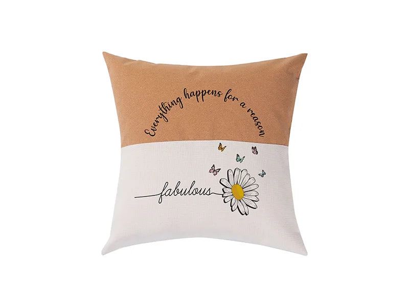 Sublimation Blanks Linen Stitching Cork Pillowcase (half cork stitching)