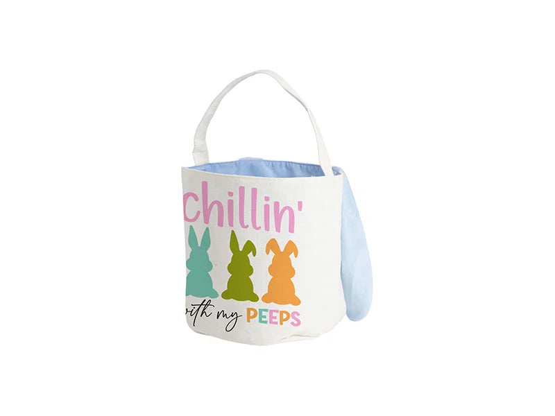 Sublimation Blanks Easter Bunny Bag(Light Blue Ears, 23*35cm)