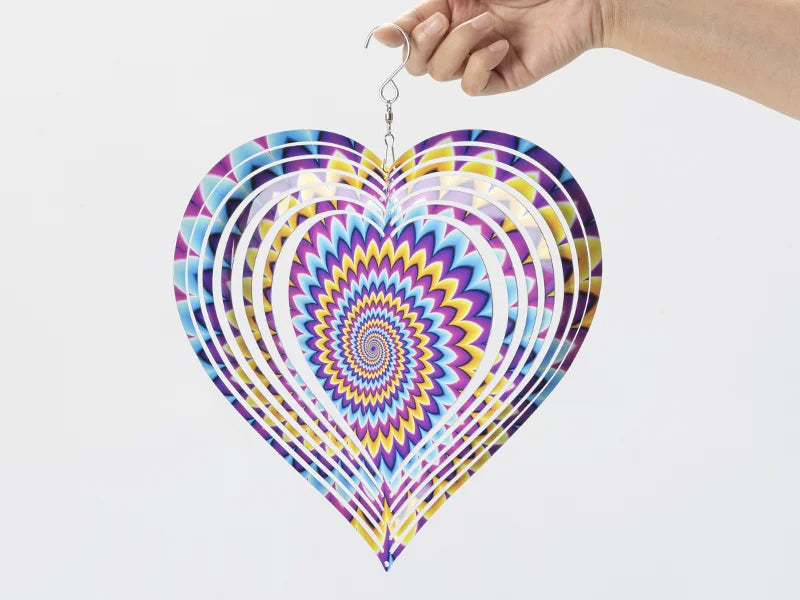 Double-Sided Sublimation Blanks Aluminium Wind Spinner (Heart, 10 inch)