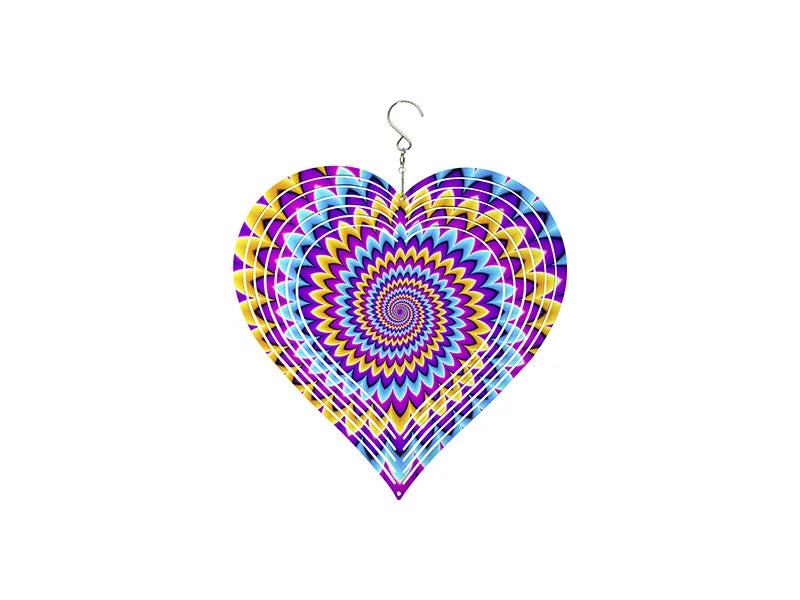 Double-Sided Sublimation Blanks Aluminium Wind Spinner (Heart, 10 inch)