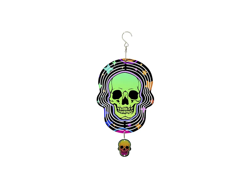 Double-Sided Sublimation Blanks Aluminium Wind Spinner (Skull, 8 inch)