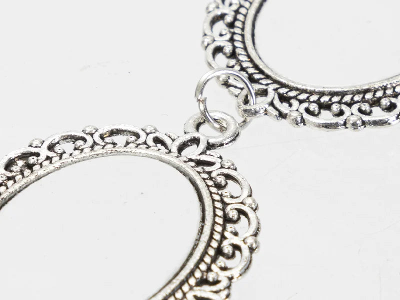 Sublimation Blanks Oval Name Badge w/ Heart Pendant (Silver)