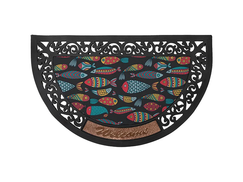 Sublimation Blanks Half Round Rubber Felt Door Mat