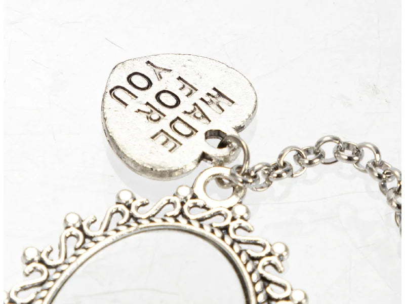 Sublimation Blanks Pin Brooch Charm w/ Heart Pendant (Oval, 1.8*2.5cm)