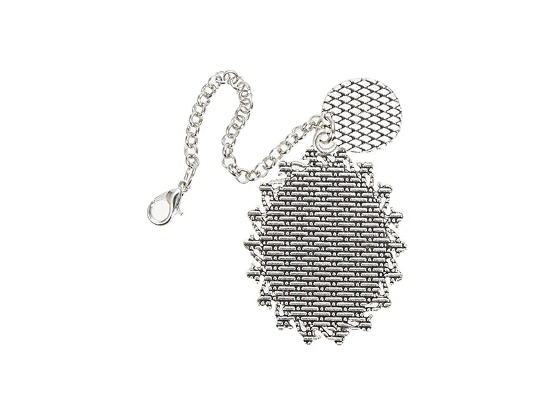 Sublimation Blanks Pin Brooch Charm w/ Round Pendant (Oval, 1.8*2.5cm)