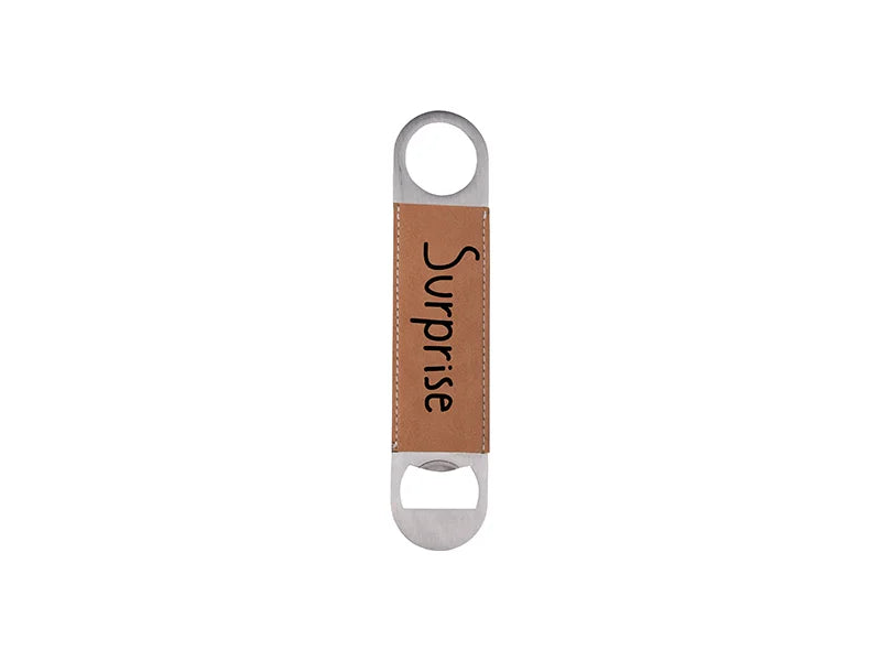 Sublimation PU Stainless Steel Bottle Opener (Brown, 17.7*4cm)